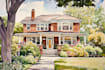 paint custom watercolor house portrait