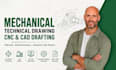 mechanical technical drawing, cnc drawing, cad drafting, manufacturing