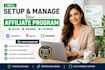 setup and manage goaffpro, awin, ogads affiliate program