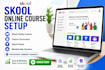 create ebooks online course content, course curriculum, skool membership setup