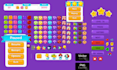 do pixel game art icons, UI, hud, gui, tile set, props, menu health bar screen