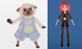 create modular stylized low poly 3d models toon style