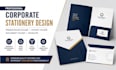 design corporate presentation folder, pocket folder, document folder, envelope