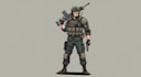 draw 2d game art military character design