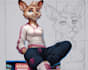 draw professional furry character design and fursona reference sheet