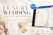 create luxury wedding invitation editable and wedding stationary suite in canva