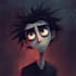 make a gothic punk dark fantasy character illustration