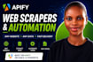 build custom apify web scrapers, actors and automation for any website