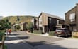 be your 3d townhouse developer, community streetscape design, urban space render