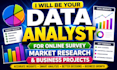 be your data analyst for online survey market research and business projects