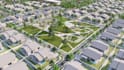 render proposed masterplan drawing, housing community design, proposal site plan