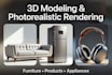 do 3d furniture modeling ,animation and render