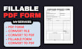 design fillable pdf forms, interactive pdf digital forms with attractive layout