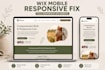 fix wix mobile responsive issues and wix website layout fix