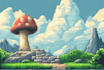 draw pixel art scene and background for your game