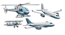 make helicopter , airplane , aircraft , into a vector style