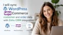 wordpress woocommerce customer and order data  zoho CRM integration