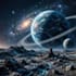 create realistic sci fi planet artwork