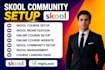 setup skool community setup skool course creation upload skool community