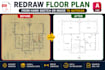 redraw floor plans from PDF image or sketch in autocad