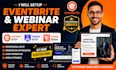 setup webinar, eventbrite promotion and event banner design