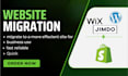 migrate wordpress wix jimdo squarespace woo commerce any cms website to shopify