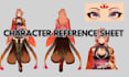 draw furry reference sheet, anime ref sheet, vrchat character reference sheet