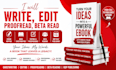 write edit proofread beta read ebook ghost writer book ghost writer amazon kdp