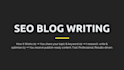 write SEO optimised blog posts