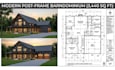 barndominium house plan post frame pole barn city permit drawing 3d rendering