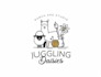 create hand drawn cute girls and sheep logo
