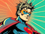 illustrate a superhero pop art portraits