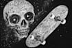 create artwork vintage, skull, alien, for skateboard deck