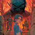 retro comic book cover, horror poster and comic illustration