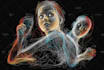 draw your scribble hand drawn sketch on black background