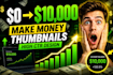 design high CTR finance thumbnails to boost views