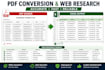 do accurate data entry, copy paste and web research