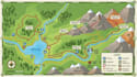 design hiking trail map, campground map and tourism location map