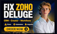 fix zoho CRM deluge script bugs, workflows, and integration errors