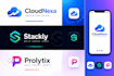 design saas, tech startup logo, or app icon