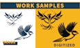 do embroidery digitizing into dst,pes,jef file in 1 hour