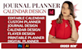 design professional journal planner,digital planner, calendar design,flayers