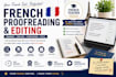 proofread and edit your french documents professionally