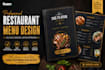 professional restaurant menu, food menu and cafe menu design