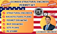do structural calculations, structural engineer, california licensed city permit