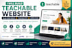 build teachable website online course website, teachable setup and course upload