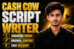 write professional youtube scripts with deep research