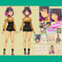 draw anime reference sheet with expressions and poses