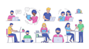 draw vector line art illustration for app, web or animation