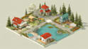 create a isometric map vector illustration